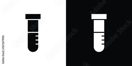 Chemical Tube icons in black and white clipart style