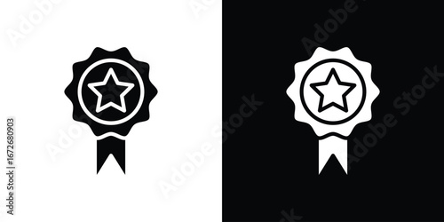 Badge icons in black and white clipart style