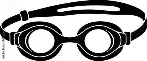 Swimming goggles outline icon vector Silhouette illustration isolated on white background 