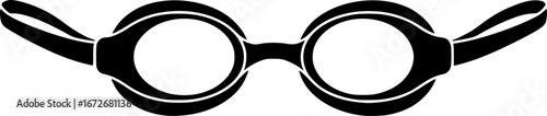 Swimming goggles outline icon vector Silhouette illustration isolated on white background 