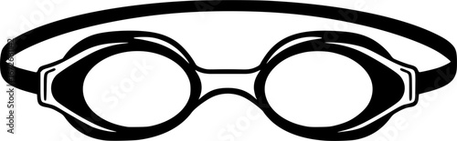 Swimming goggles outline icon vector Silhouette illustration isolated on white background 