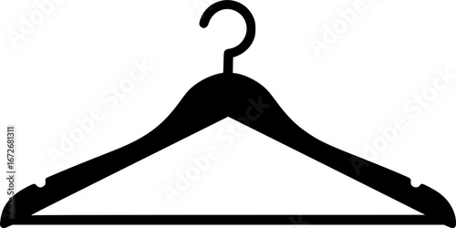 Coat hanger outline icon vector Silhouette illustration isolated on white background 
