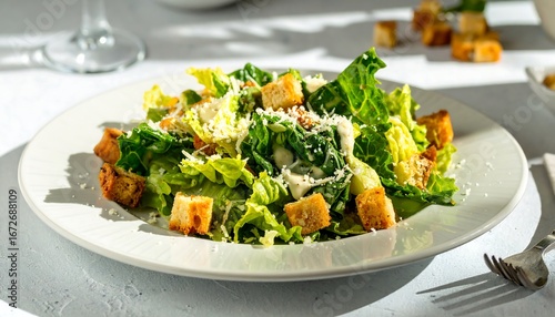 Tapety artystyczne Fresh Caesar Salad on Plate