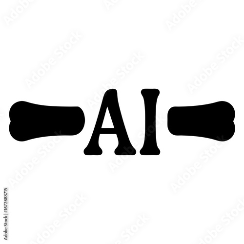AI logo design with bone graphics on either side of the letters