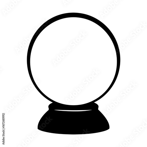 A classic silhouette of a fortune teller's crystal ball on its stand