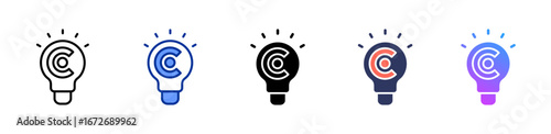 Copyright icon sheet multiple style collection