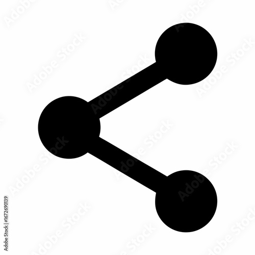 Black share icon with circles and lines representing connections and spreading