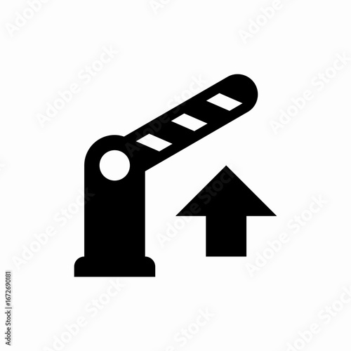 gate barrier up open icon sign vector