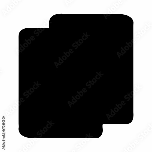 Black floor mats overlapping each other, isolated on a white background