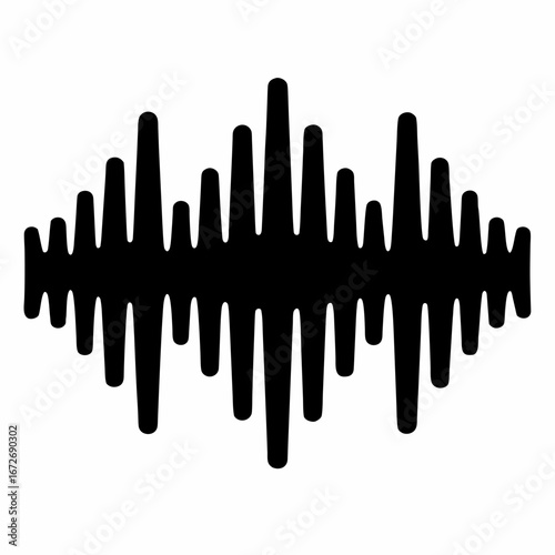 Audio Waveform Visualization in Black and White Echoing Symmetry and Harmony