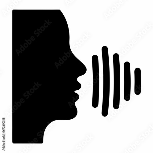 Person Talking Loudly or Making Noise with Sound Waves Illustration Art