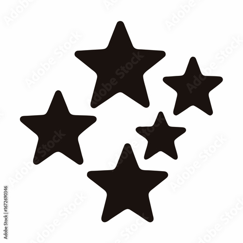 Five stars in various sizes create a graphic of recognition and celebration
