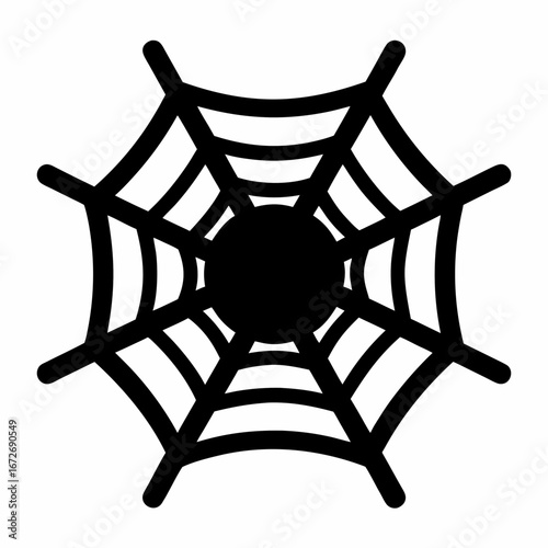 A Bold Black Spiderweb Illustration for Halloween or Horror Themes