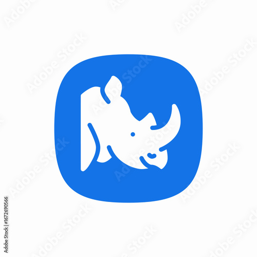 rhino head icon sign vector
