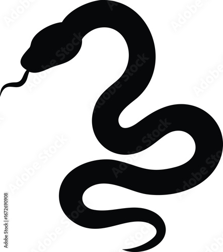 Black and White Snake Illustration