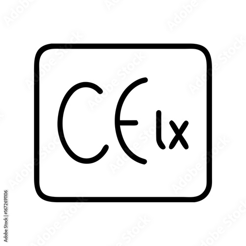 Symbol representing CE marking and product conformity with a numerical identifier