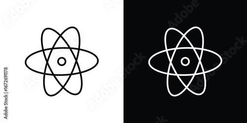 React icon in line art versions on white background