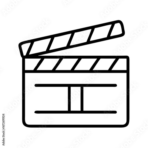 Film Slate Icon Representing Movie Making and Media Industry Process