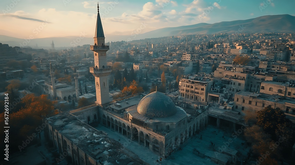 Naklejka premium Beautiful domes and mosques in damascus high resolution picture
