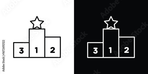 Leaderboard icon in line art versions on white background