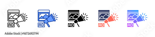 Advertising Design icon sheet multiple style collection