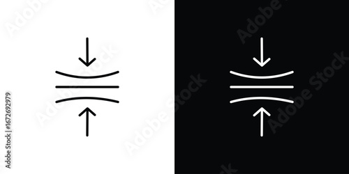 Elastic icon in line art versions on white background