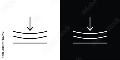 Elastic icon in line art versions on white background