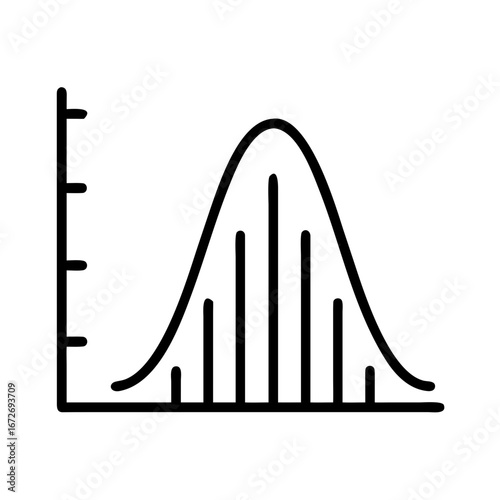 Graphical representation of a normal distribution, highlighting statistical data and analysis