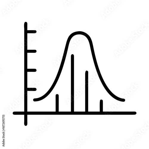 Bell Curve or Normal Distribution Graph on an XY Axis for Data Analysis