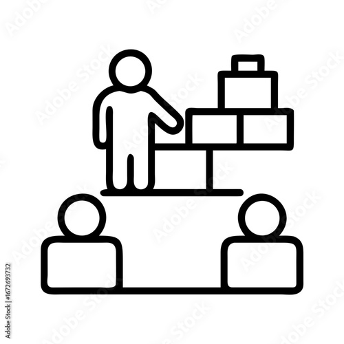 Team Leader Guiding Construction with Team Support, Building Blocks