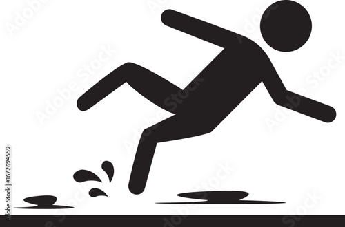 Slippery Surface Hazard Icon