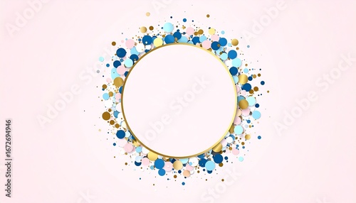 Circle frame with confetti