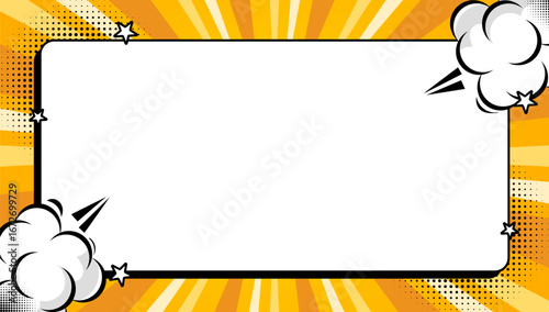 comic background frame abstract memphis .modern bcakground clouds .orange and yellow vector eps 10