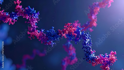 Illustration of Complex Protein Structures in Molecular Biology