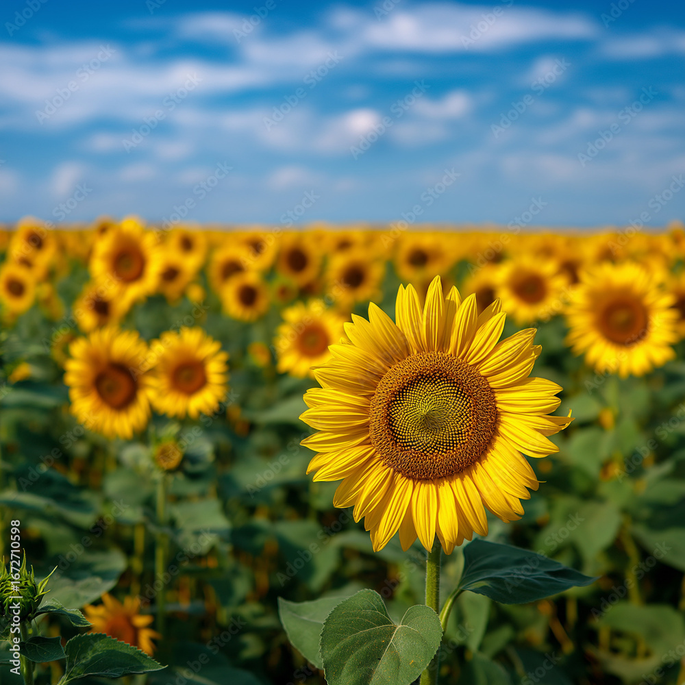 Fototapeta premium Sunflower field in summer