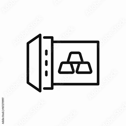 safe gold bars icon sign vector