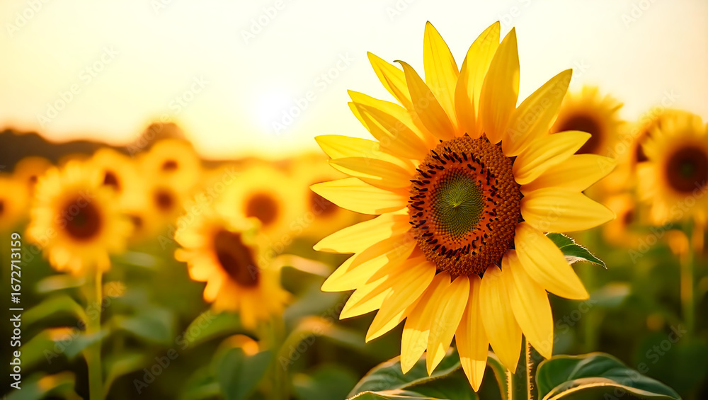 Fototapeta premium Sonnenblume im Abendlicht