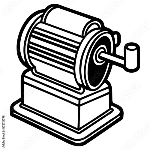 Vintage manual pencil sharpener, a classic desk accessory for sharpening pencils with a hand crank