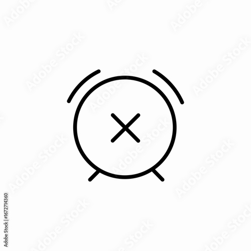 alarm clock removal icon sign vector