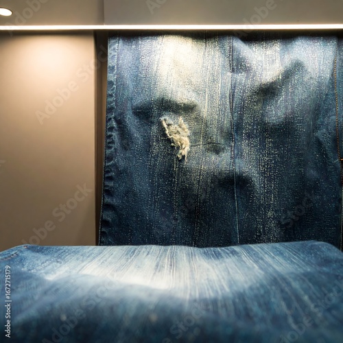 Display of distressed denim