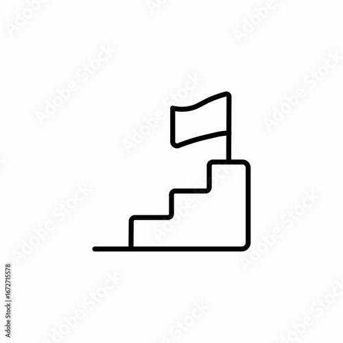 steps reached icon sign vector