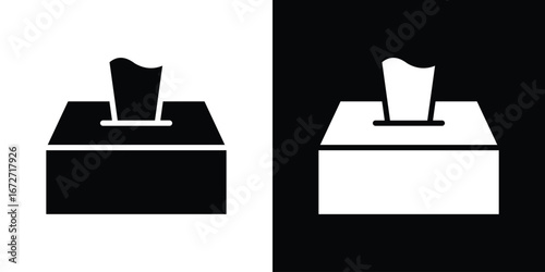 Tissue box icon flat stock illustrations set