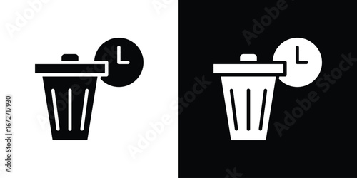 Time waste icon flat stock illustrations set