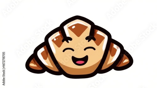 Cute cartoon croissant illustration