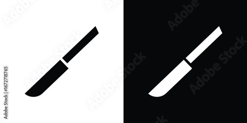 Scalpel path icon flat stock illustrations set