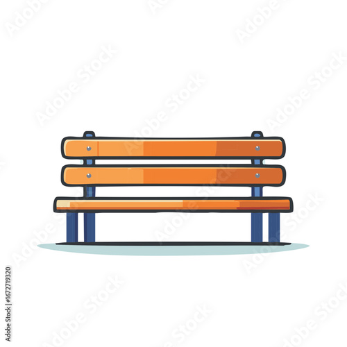 Cartoon park bench illustration isolated on white background