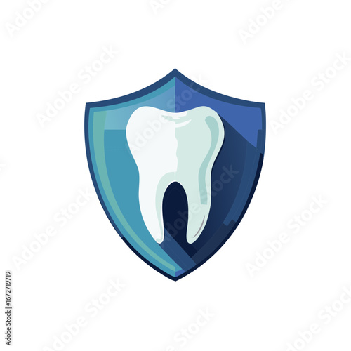 Shield protection for healthy tooth graphic design dental symbol