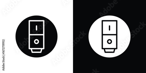 Light switch off icon flat stock illustrations set