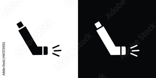Inhaler icon flat stock illustrations set