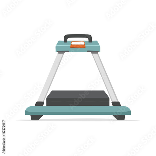 Sleek modern portable work table stand with teal elements and integrated carrying handle
